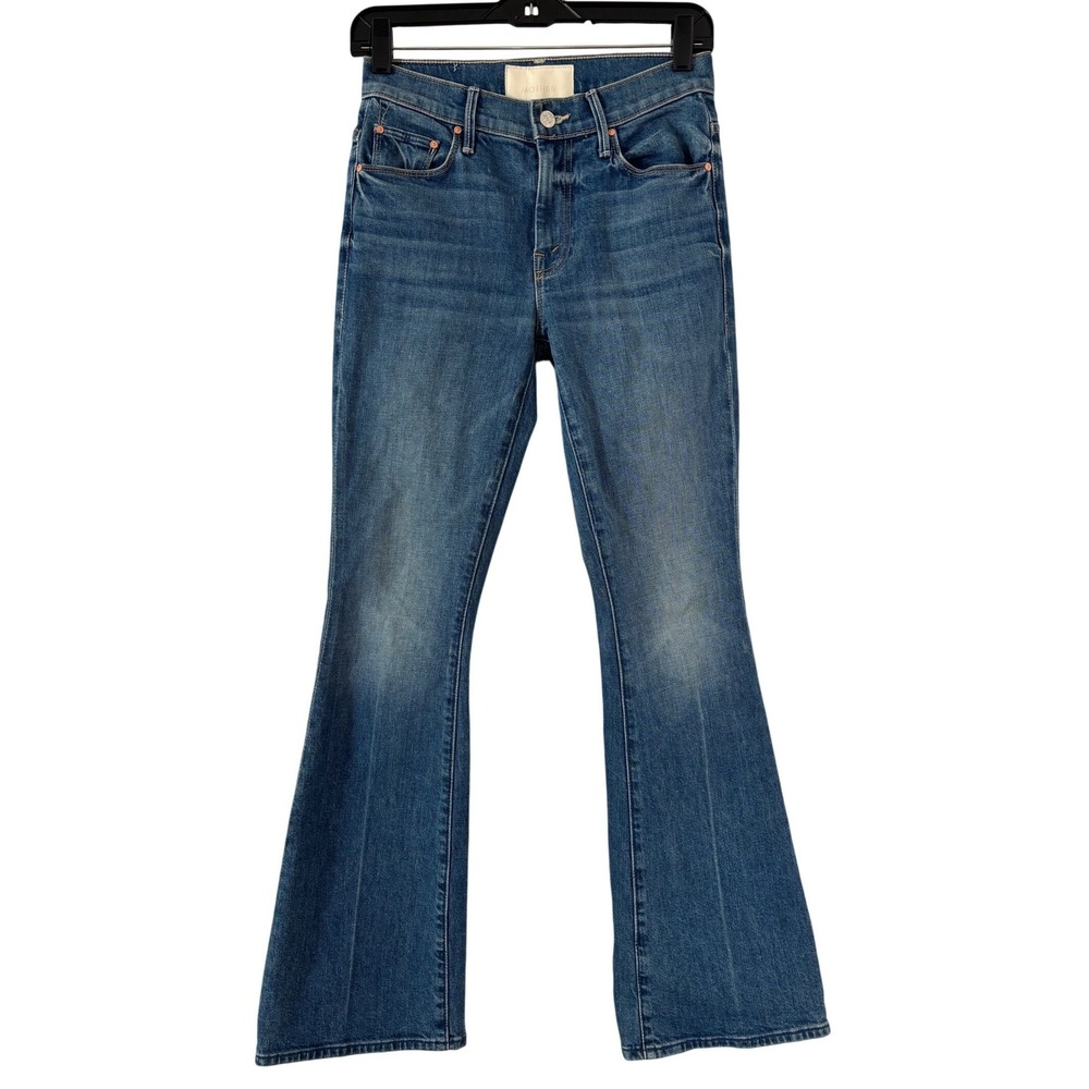 Mother Superior The Weekender Flare Jeans Blue Medium Wash SZ 25 High Rise
